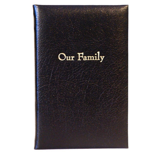 Leather Notebook, 7x5, "Our Family" | Buffalo Calf | Charing Cross-Titled Notebooks-Sterling-and-Burke