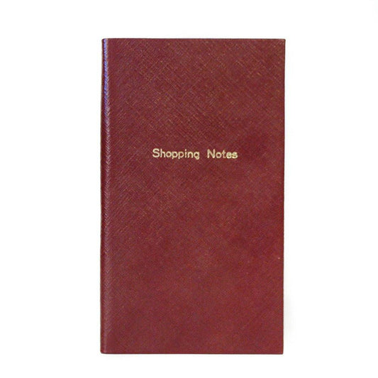 Crossgrain Leather Notebook, 7x4, "Shopping Notes"-Titled Notebooks-Sterling-and-Burke