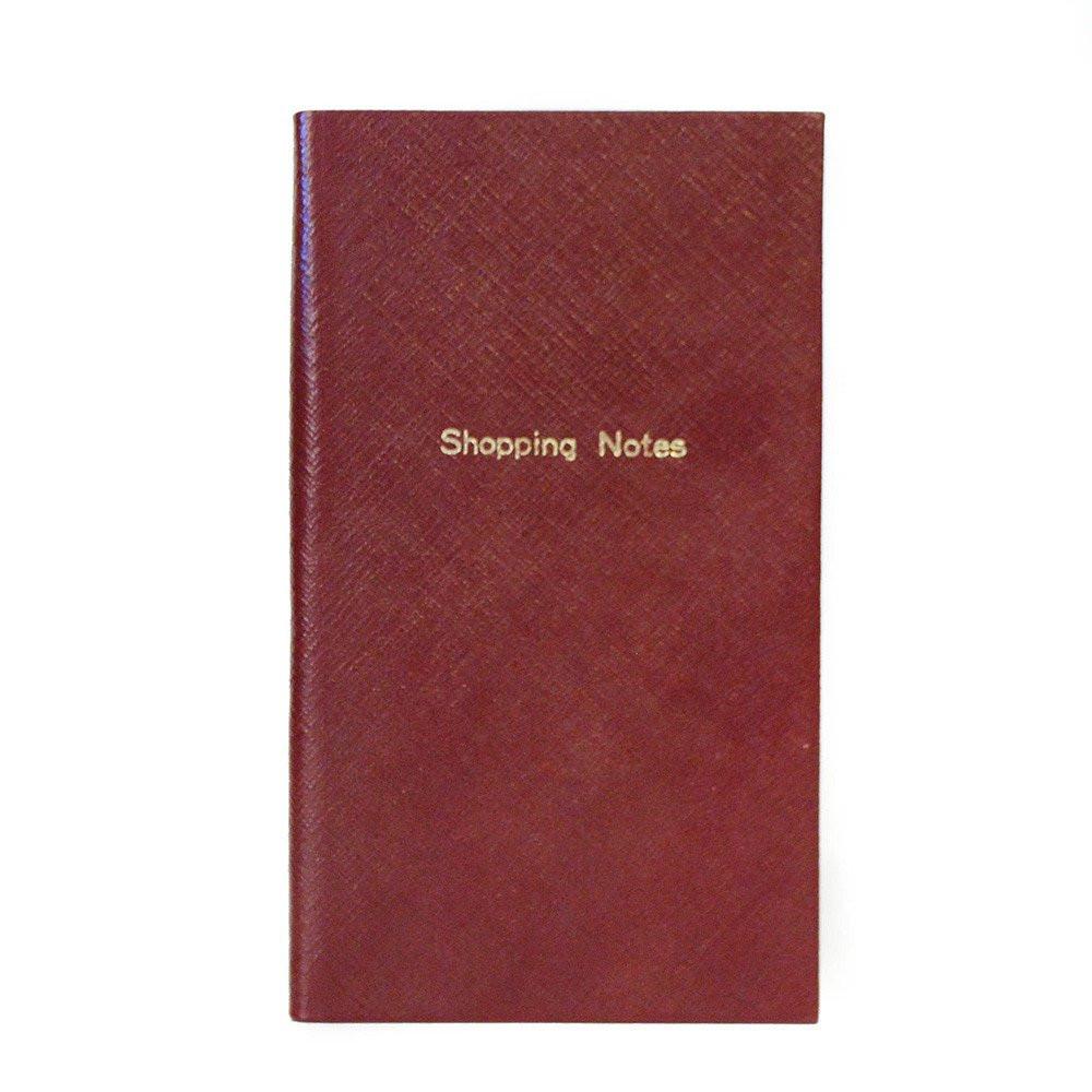 Crossgrain Leather Notebook, 7x4, "Shopping Notes"-Titled Notebooks-Sterling-and-Burke