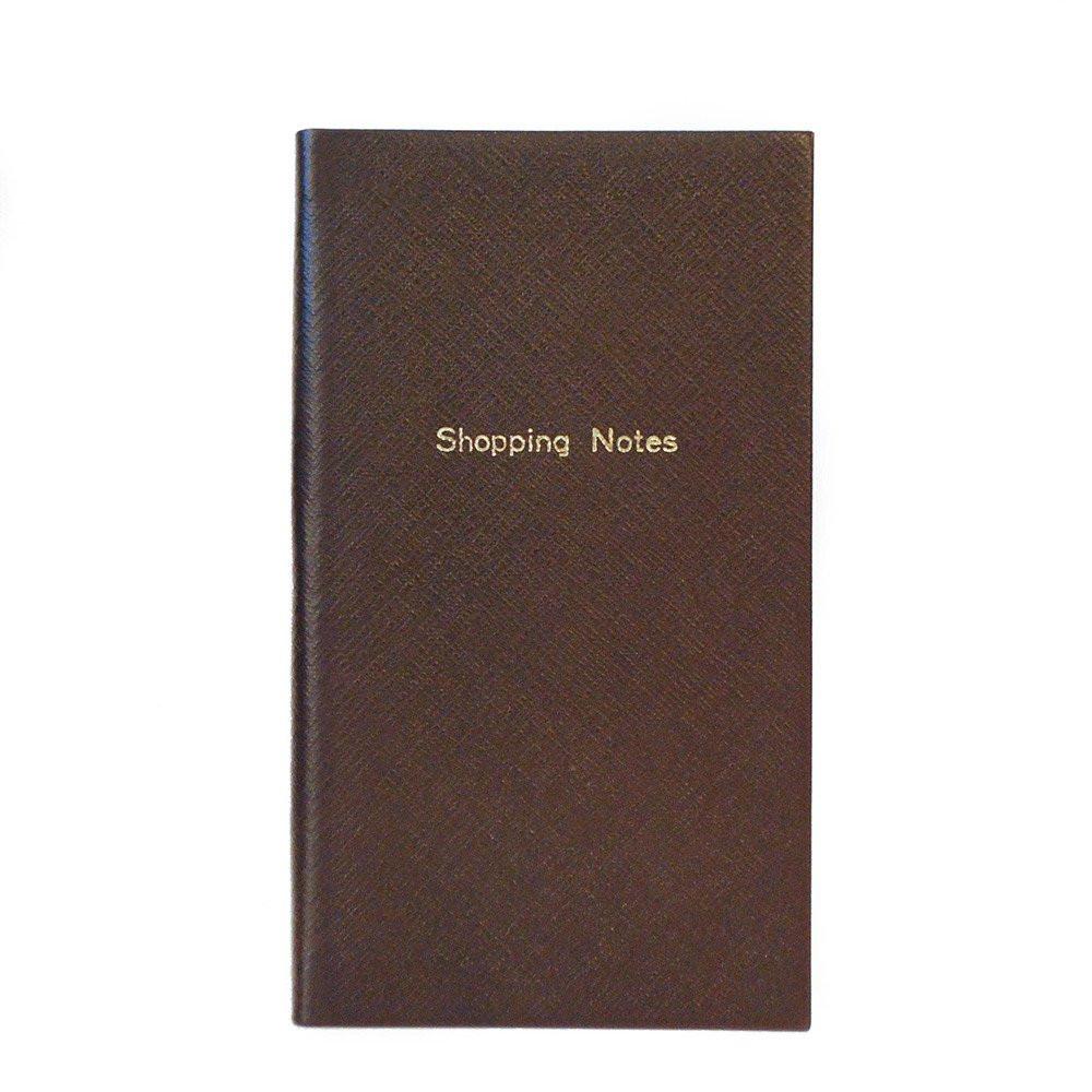 Crossgrain Leather Notebook, 7x4, "Shopping Notes"-Titled Notebooks-Sterling-and-Burke