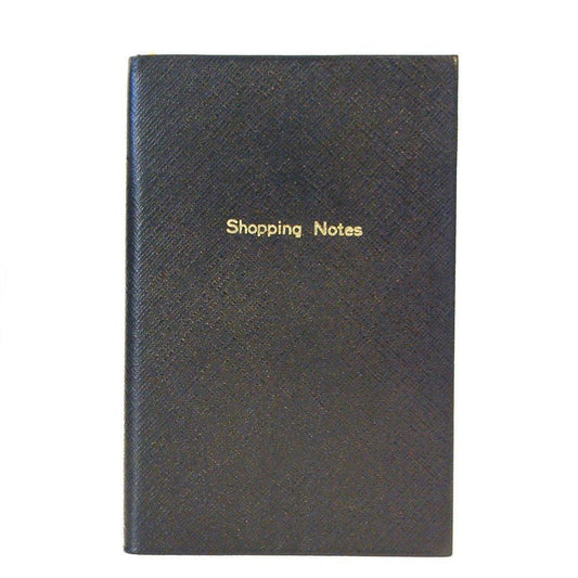 Crossgrain Leather Notebook, 7x5, "Shopping Notes"-Titled Notebooks-Sterling-and-Burke