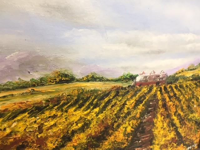 Art | After the Wine Harvest | Oil Painting by Claire Howard | 16" by 19"-Oil Painting-Sterling-and-Burke