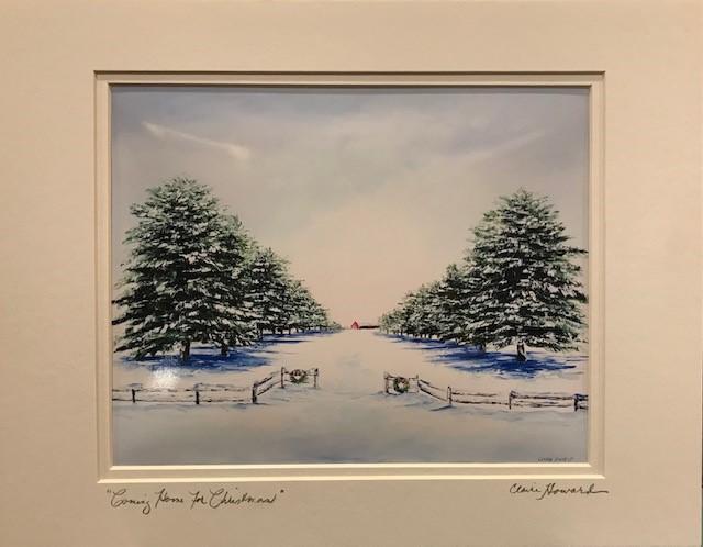 Art | Coming Home for Christmas | Giclee With Mat Hand Signed by Claire Howard | 11" x 14"-Giclee Print-Sterling-and-Burke
