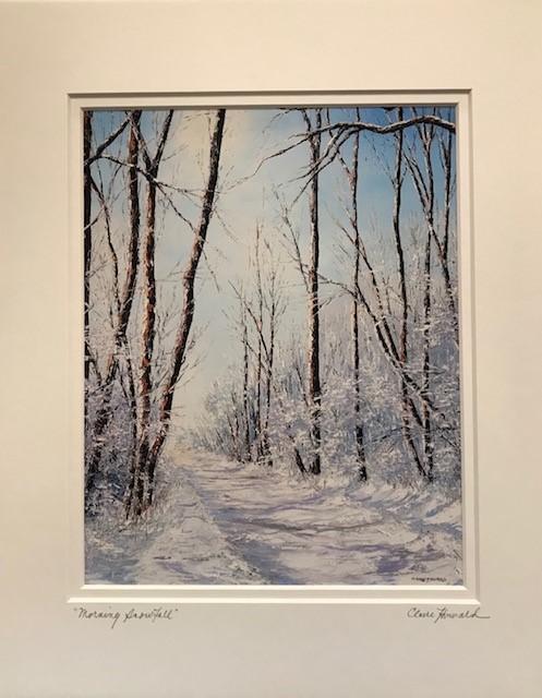 Art | Morning Snowfall | Giclee with Mat by Claire Howard | 14" x 11"-Giclee Print-Sterling-and-Burke