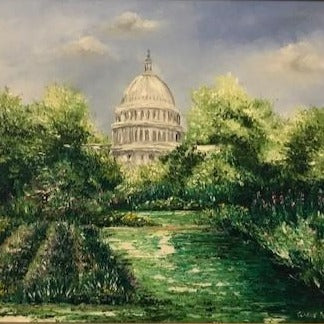 Art | Springtime In Washington | Original Oil by Claire Howard | 25.5" x 21.5"-Oil Painting-Sterling-and-Burke