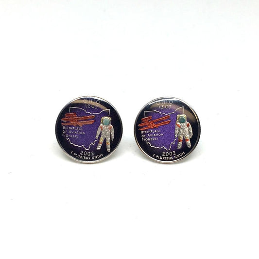 Ohio Quarter Coin Cufflinks-Coin Cufflinks-Sterling-and-Burke