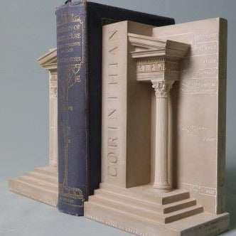 Corinthian Order Bookends Sculpture Set | Custom Corinthian Order Plaster Model | Extraordinary Quality and Detail | Made in England | Timothy Richards-Desk Accessory-Sterling-and-Burke