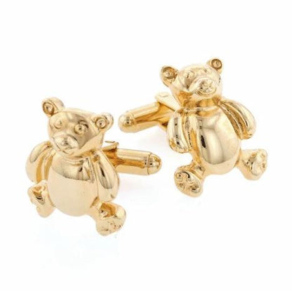 Teddy Bear Cufflinks | Jackie Kennedy Teddy Bear Cufflinks Manufactured in USA in Silver & Gold Finish