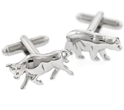 Bull and Bear Cufflinks | Bull and Bear Cufflinks Manufactured in USA in Silver & Gold Finish