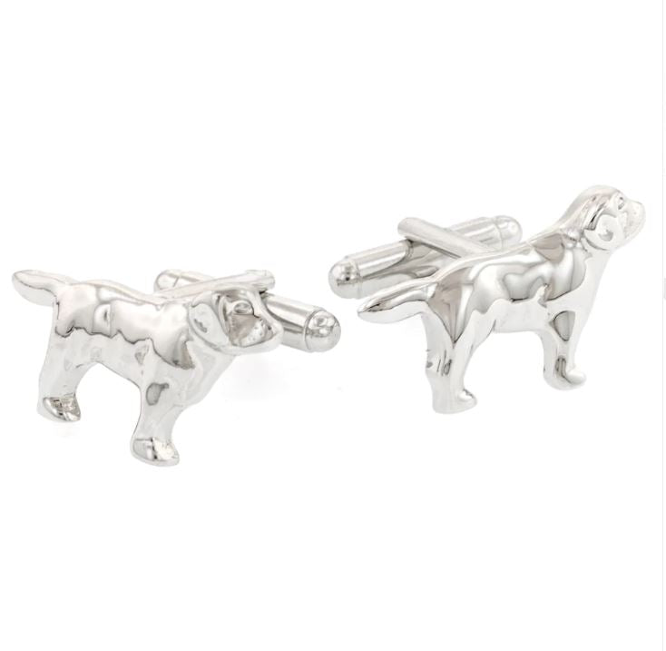 Labrador Retriever Dog Cufflinks | Labrador Dog Cufflinks Manufactured in USA Silver Finish