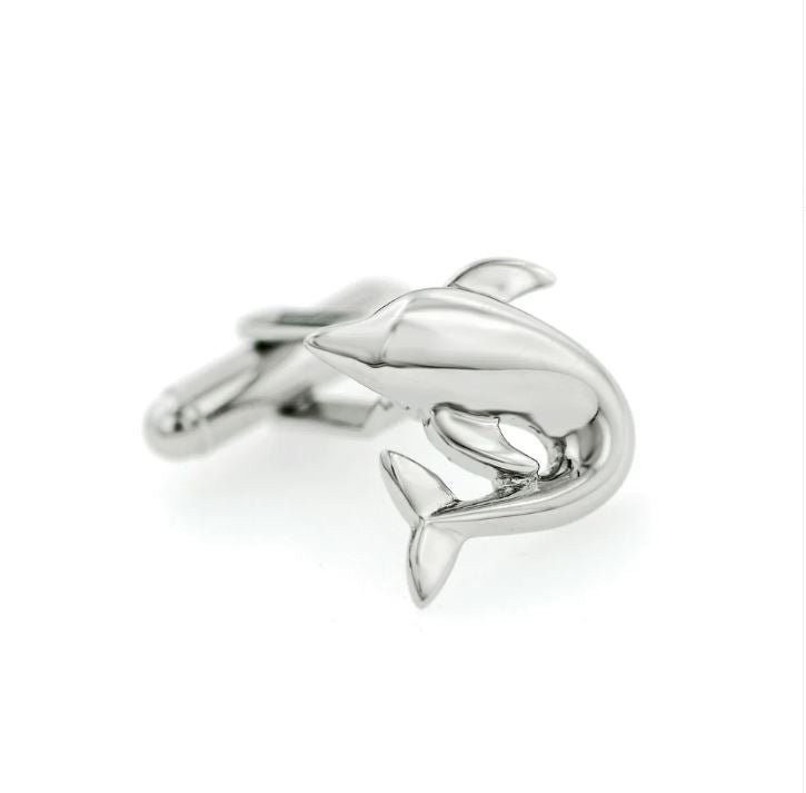Dolphin Cufflinks | Dolphin Cufflinks Manufactured in USA in Silver & Gold Finish