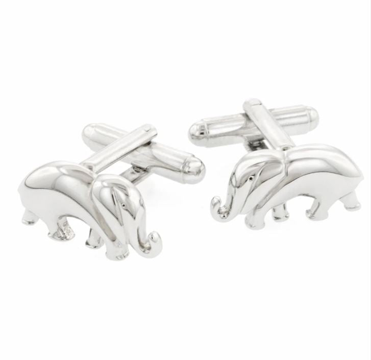 Republican Elephant Cufflinks | GOP Elephant Cufflinks Manufactured in USA | Silver Finish and Gold Finish