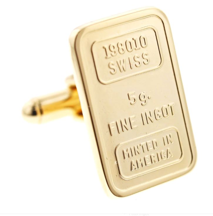 Gold Bar Cufflinks | Gold Bar, Gold Bullion, Gold Ingot Cufflinks | Made in USA in Gold Finish
