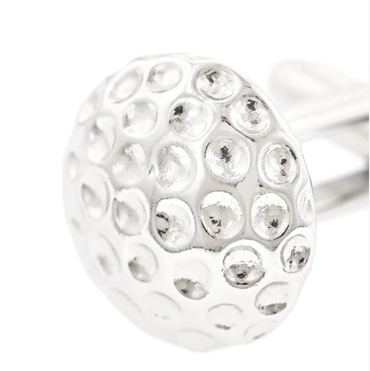 Golf Ball Cufflinks | Golf Ball Cufflinks Manufactured in USA Silver Finish
