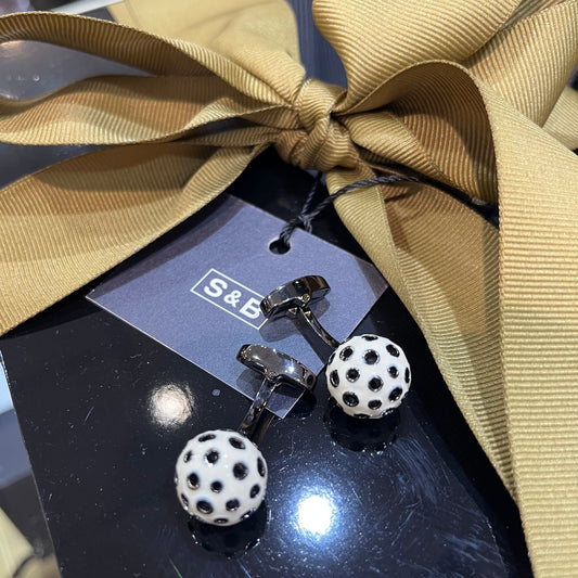 Enamel Cufflinks | Ivory and Black Cufflinks