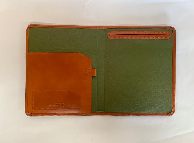 Bespoke Hand Stitched Pad Cover | English Bridle Hide | Portfolio for Legal Pad | Custom Made in England
