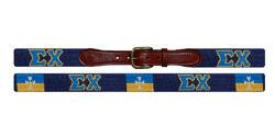 Needlepoint Collection | Sigma Chi Needlepoint Belt | Navy | Smathers and Branson-Belt-Sterling-and-Burke