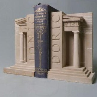 Doric and Iconic Order Bookends Sculpture Set | Custom Doric and Iconic Order Plaster Model | Extraordinary Quality and Detail | Made in England | Timothy Richards-Desk Accessory-Sterling-and-Burke