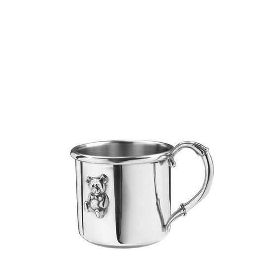 Baby Cup | Easton Baby Cup with Bear | 5 oz. | Solid Pewter | Engraved | Made in USA | Sterling and Burke-Baby Cup-Sterling-and-Burke