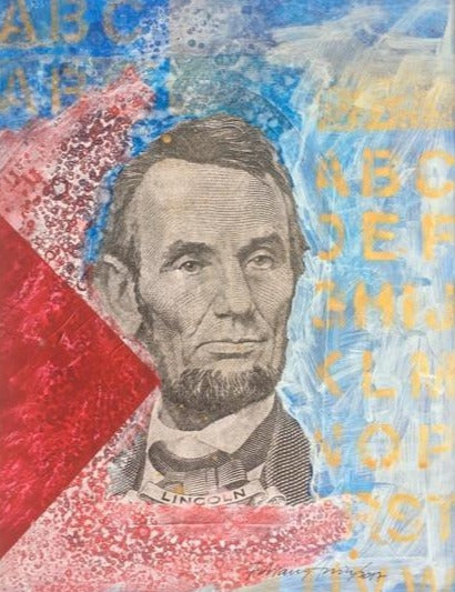 Art | A B C Lincoln | Acrylic Mixed on Paper by Fabiano Amin | 14" x 11"