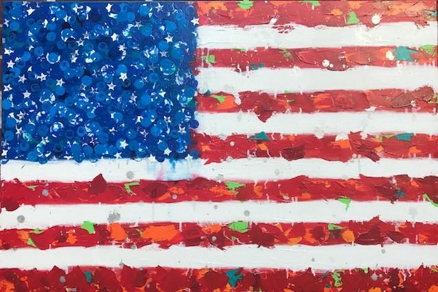Art | America | Acrylic on Gallery Canvas by Fabiano Amin | 24" x 36"-Acrylic Painting-Sterling-and-Burke