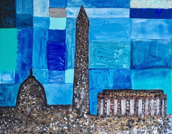 Art | Blues 2017 | Monuments | Acrylic on Gallery Canvas | 16" x 20"-Acrylic Painting-Sterling-and-Burke