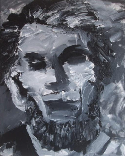 Art | Lincoln | Original Acrylic Mixed on Gallery Canvas by Fabiano Amin | 20" x 16"-Acrylic Painting-Sterling-and-Burke