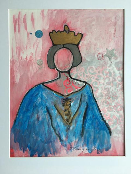 Art | Georgetown Queen | Acrylic on Paper by Fabiano Amin | 14" x 11"-Acrylic on Paper-Sterling-and-Burke