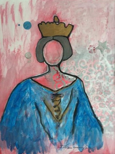 Art | Georgetown Queen | Acrylic on Paper by Fabiano Amin | 14" x 11"