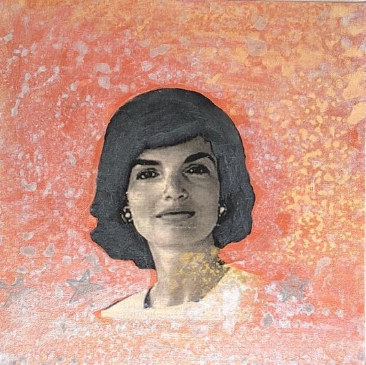 Art | Jackie | Original Acrylic Mixed on Gallery Canvas by Fabiano Amin | 12 x 12"-Acrylic Painting-Sterling-and-Burke