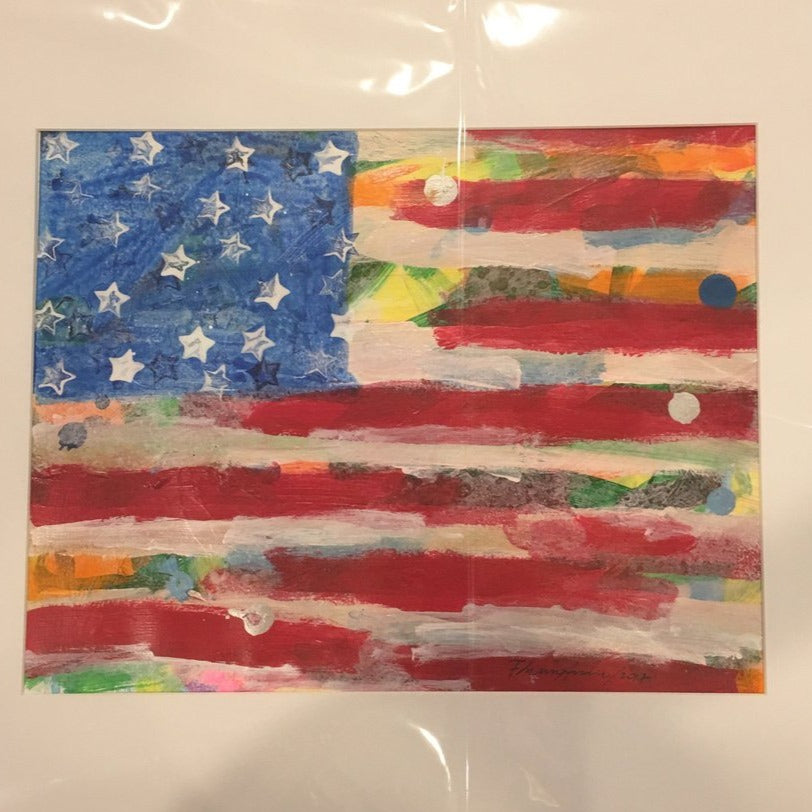 Art | Happy America | Original Acrylic on Paper by Fabiano Amin | 11" x 14"