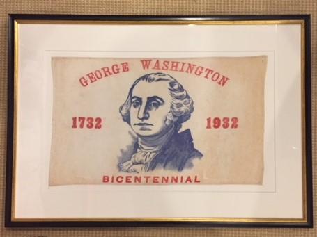 George Washington 1732-1932 Bicentennial Framed Portrait-Vintage Flag-Sterling-and-Burke
