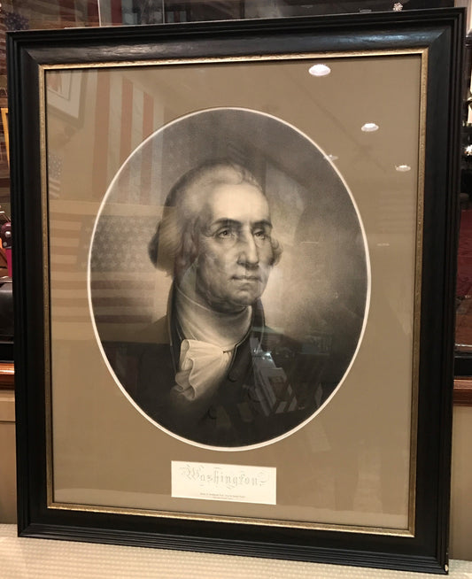 George Washington Portrait | Lithograph | After the Painting by Rembrandt Peale | 36" x 30"-Lithograph-Sterling-and-Burke