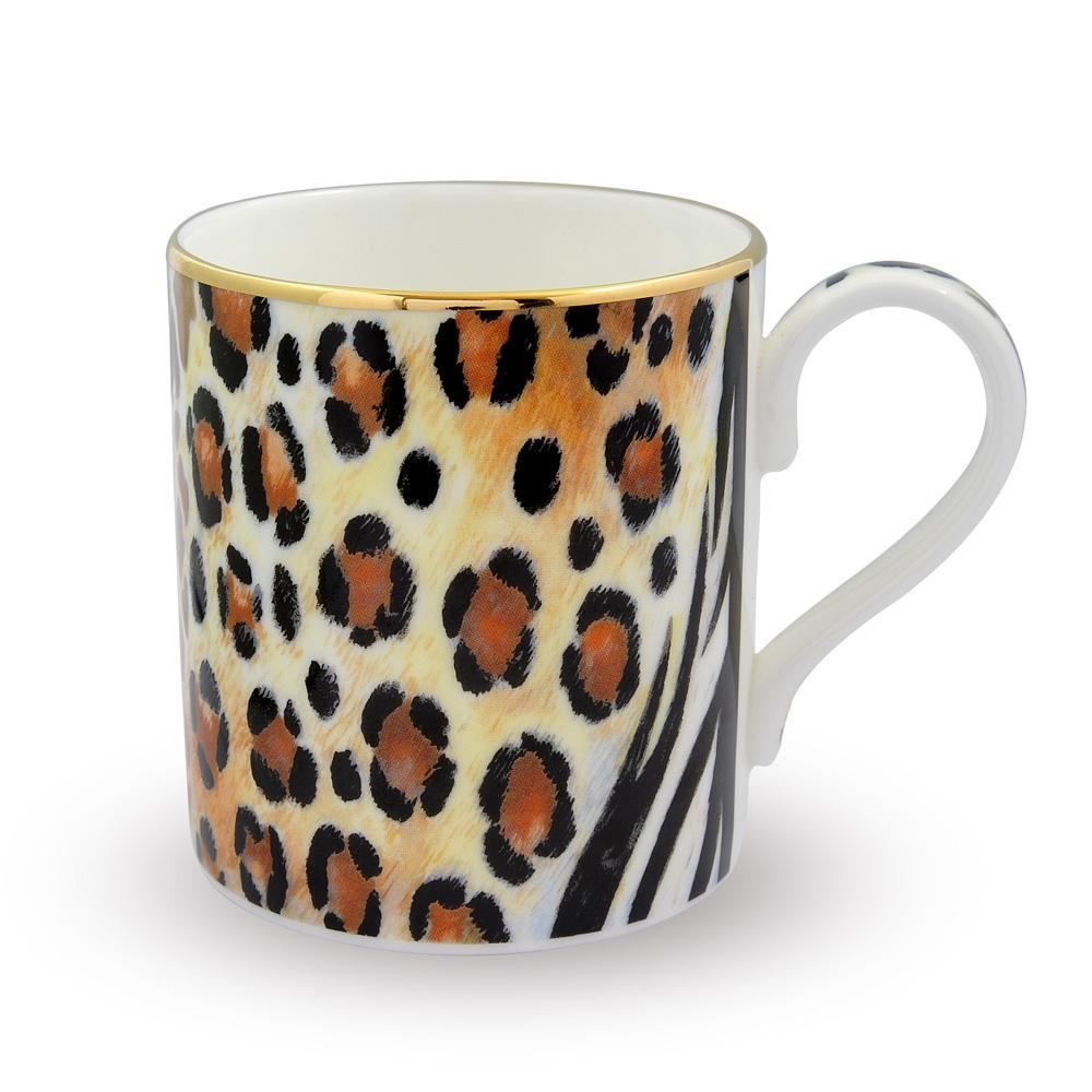 Halcyon Days Mixed Animal Print Mug | Cheetah, Lion, Leopard Decoration | Retired