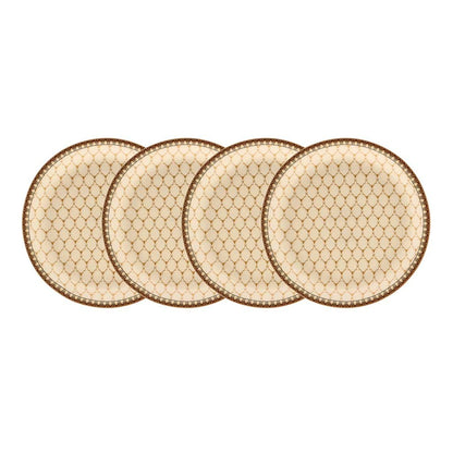 Halcyon Days Antler Trellis Coasters in Ivory, Set of 4-Bone China-Sterling-and-Burke
