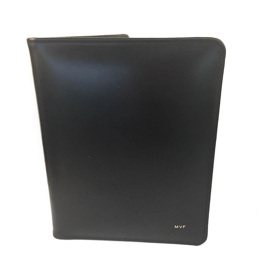 Sterling & Burke Hand Stitched Pad Cover in Black with Leather Lining-Business Accessories-Sterling-and-Burke