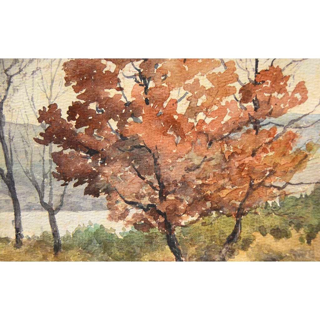 Antique Oil Painting | Paysage automnal (Autumn Landscape) by Henri Joseph Harpignies | 26" by 35"-Original Watercolor-Sterling-and-Burke