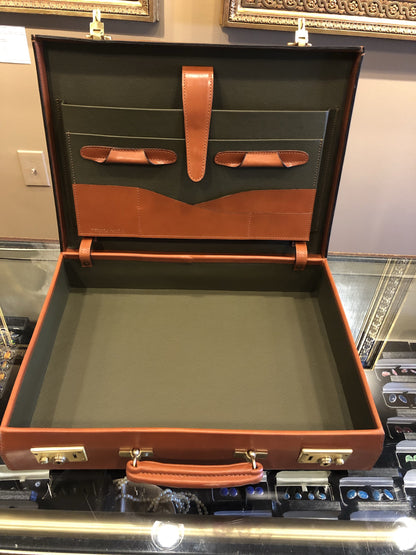 3.5 Inch Lid Over Body Attache Case, BESPOKE | Hand Stitched | English Bridle Leather | Sterling and Burke-Attache-Sterling-and-Burke