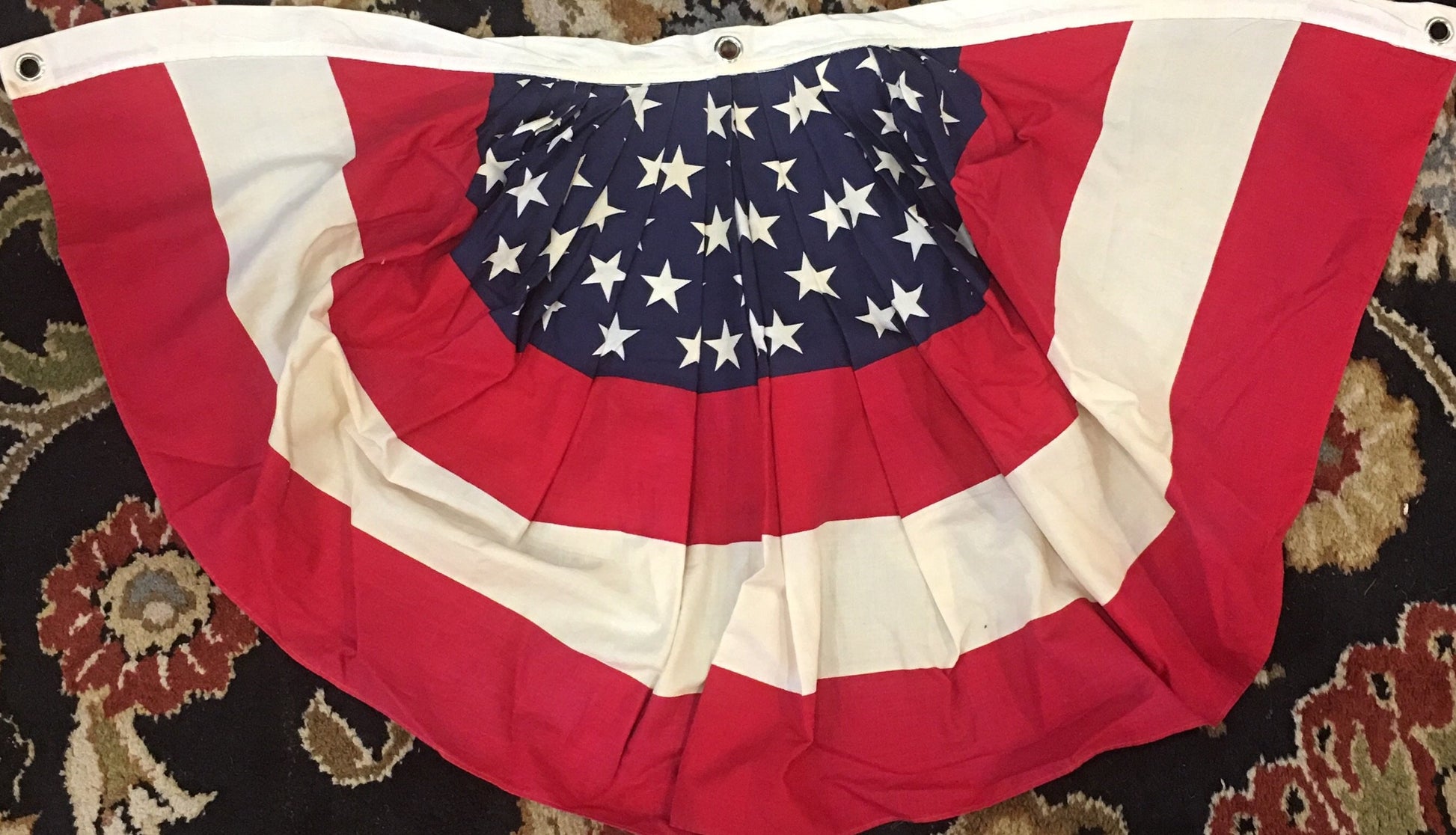Decorative American Flag Bunting | Vintage Bunting | 36" x 20"-Vintage Flag-Sterling-and-Burke