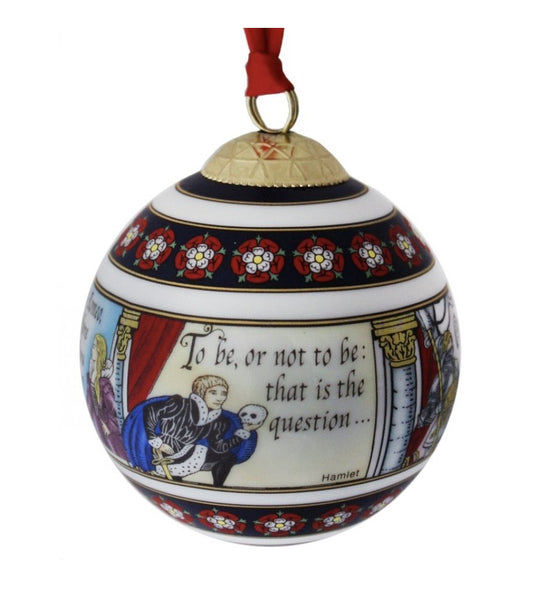 Halcyon Days Shakespeare Christmas Bauble-Ornament-Sterling-and-Burke