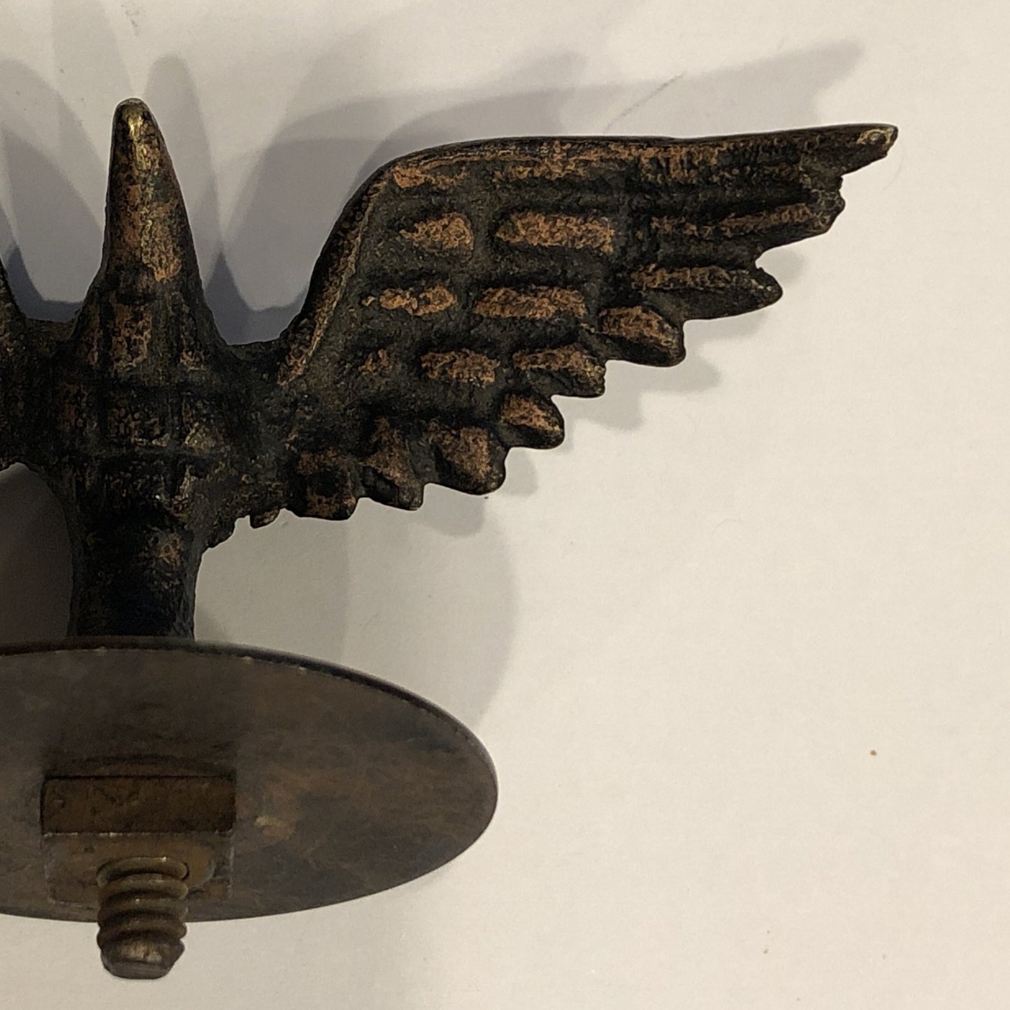 Patriotic Antique | Solid Brass Flagpole Eagle | Eagle Top | US Flag Post Eagle | 1.5 by 3.5 inches-Antique Artifact-Sterling-and-Burke