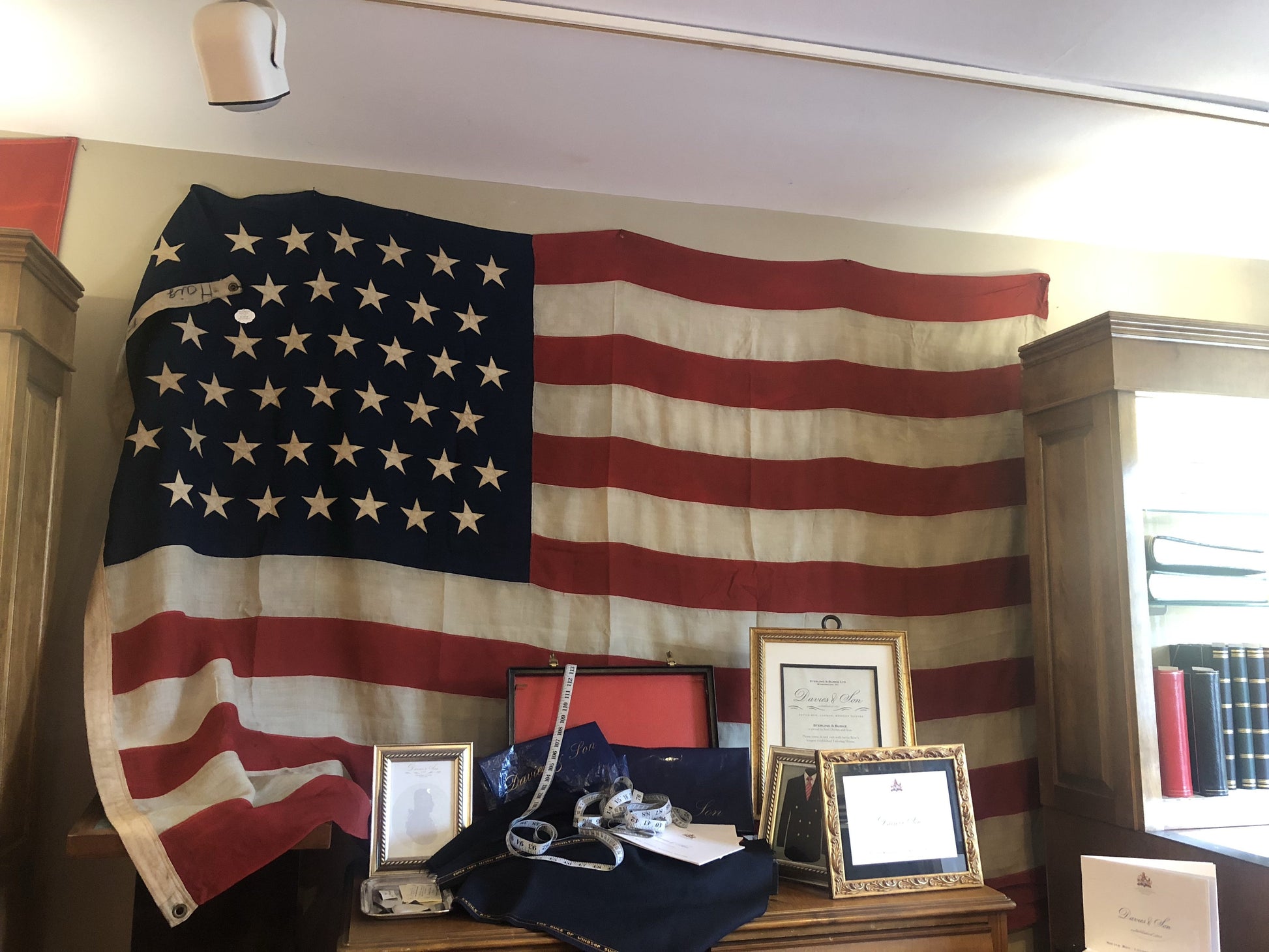 American Flag | 45 Star Vintage US Flag | 93 1/4" x 64" | Sterling and Burke-Vintage Flag-Sterling-and-Burke