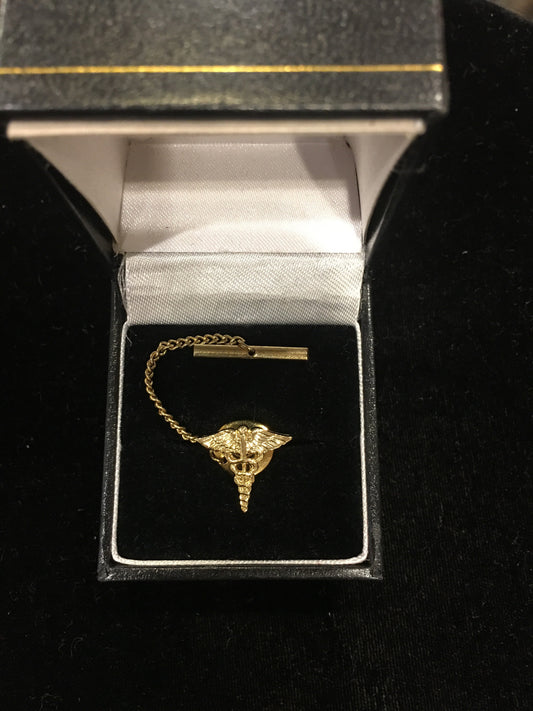 Caduceus Tie Tack-Tie Tack-Sterling-and-Burke