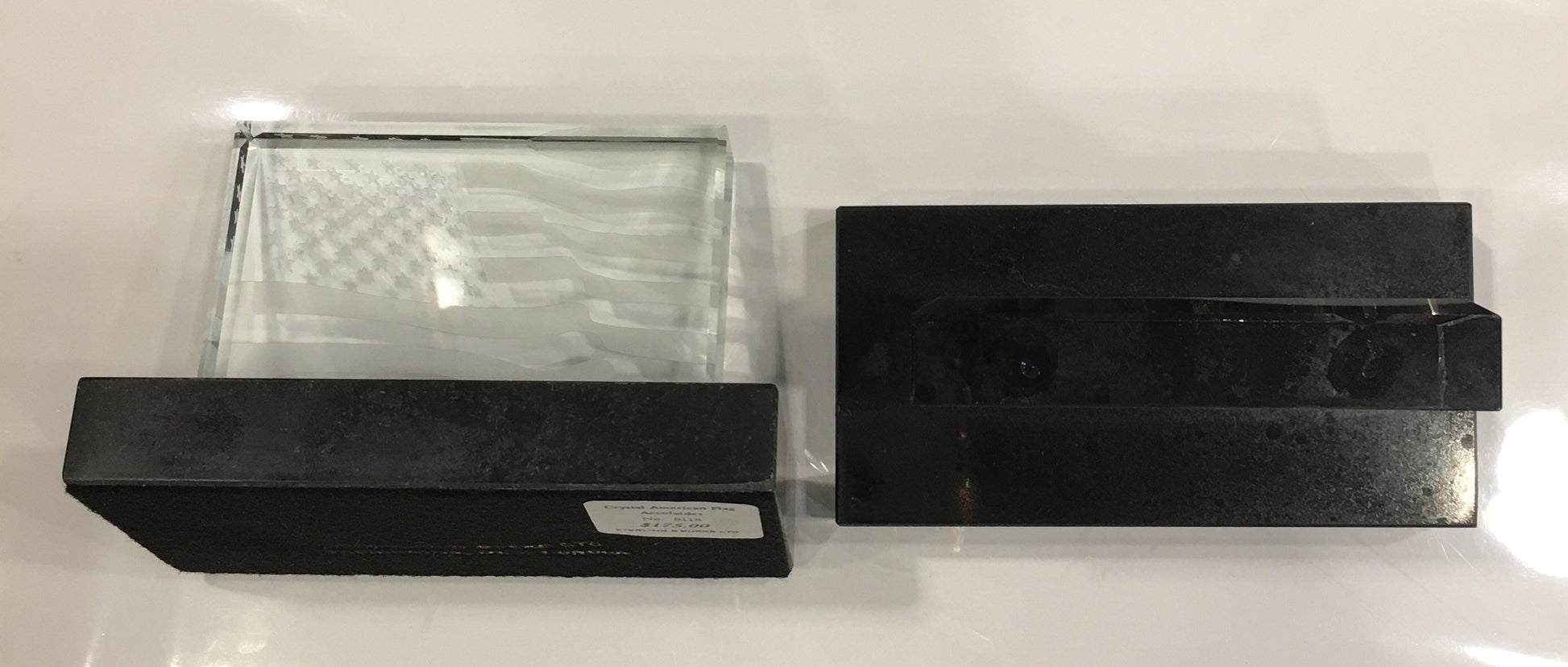 Crystal American Flag-Desk Accessory-Sterling-and-Burke