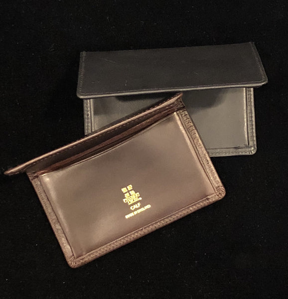 Gusseted Card Case | Business Card Case with 4 Interior Pockets | Smooth Calf Leather | Silk Lining | Made in England | Sterling and Burke-Business Card Case-Sterling-and-Burke