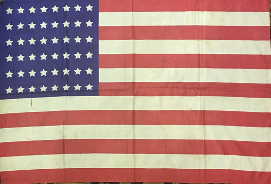 American Flag | 48 Star Antique Vintage US Flag | Silk | 35 by 24 Inches | No.0-Vintage Flag-Sterling-and-Burke