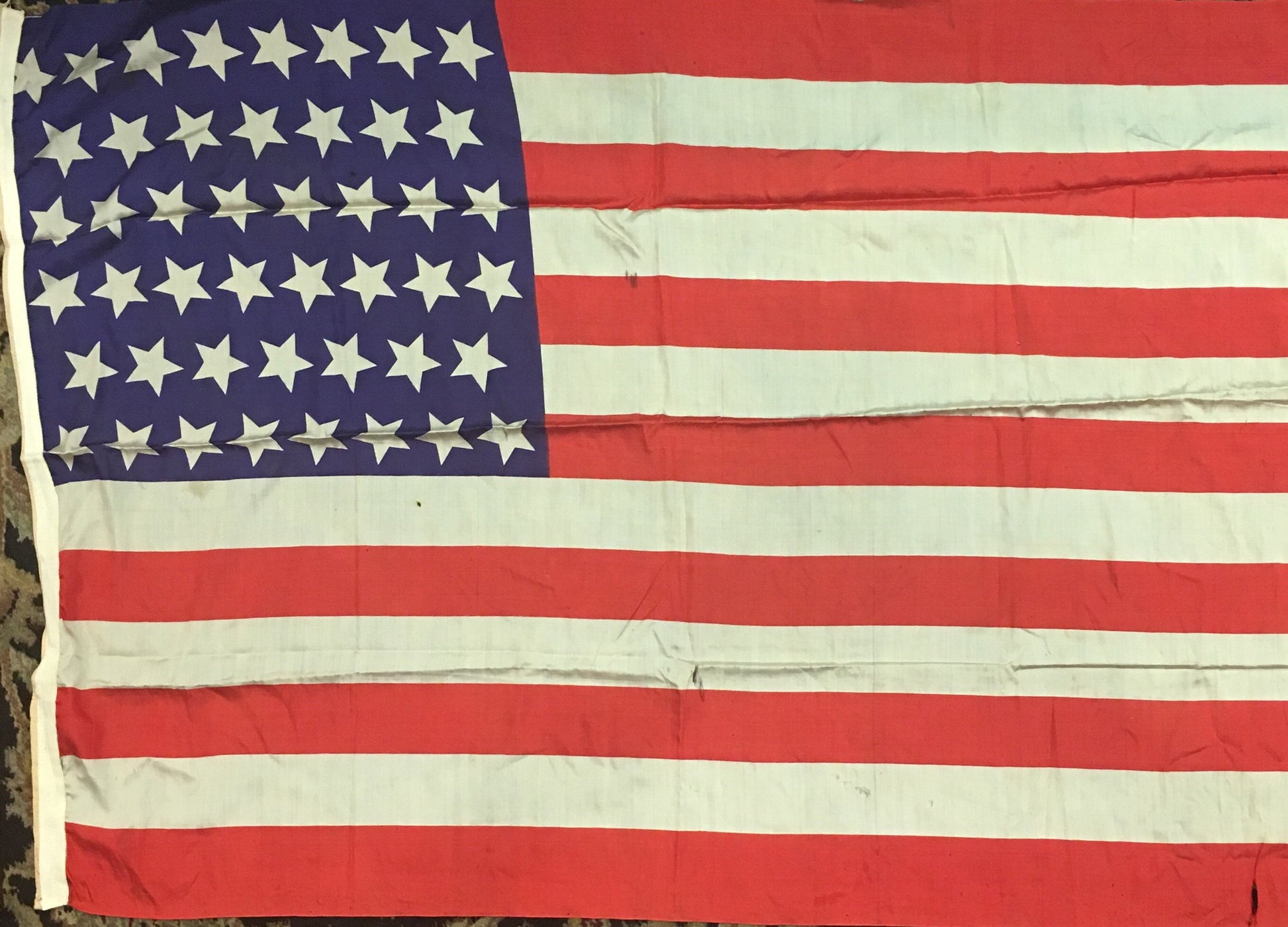 American Flag | 48 Star Vintage US Flag | Silk | 45" x 32" | No.2-Vintage Flag-Sterling-and-Burke