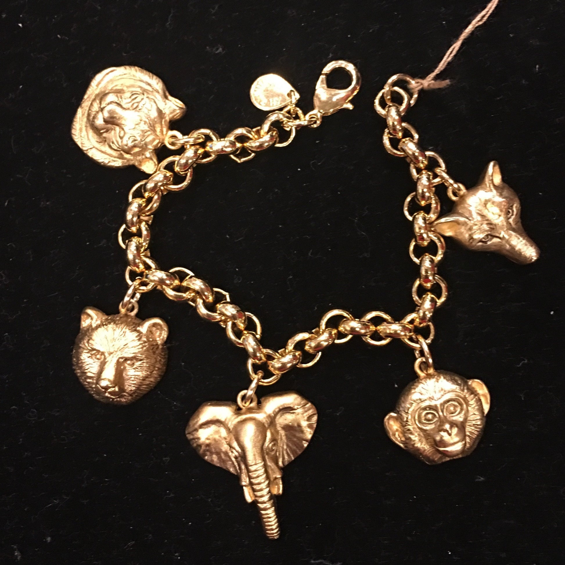 Bracelet | Zoo Animal Charm Bracelet | Gold Plate | Made in USA-Jewelry-Sterling-and-Burke