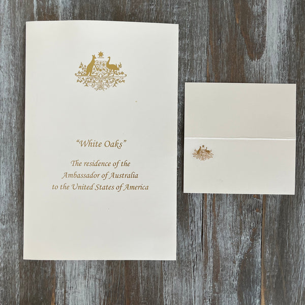 Australian Embassy Proof | Program Cover | Diplomatic Menu Program Folder | Place Card | Graphic Work