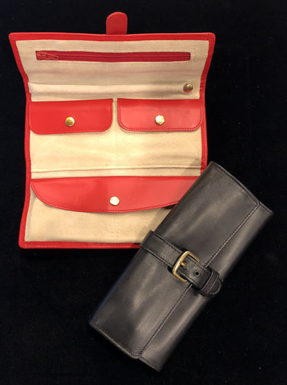 Charing Cross Jewelry Roll | Travel Jewelry Case | All Leather | Beautiful Quality | Made in England | Sterling and Burke-Jewelry Roll-Sterling-and-Burke